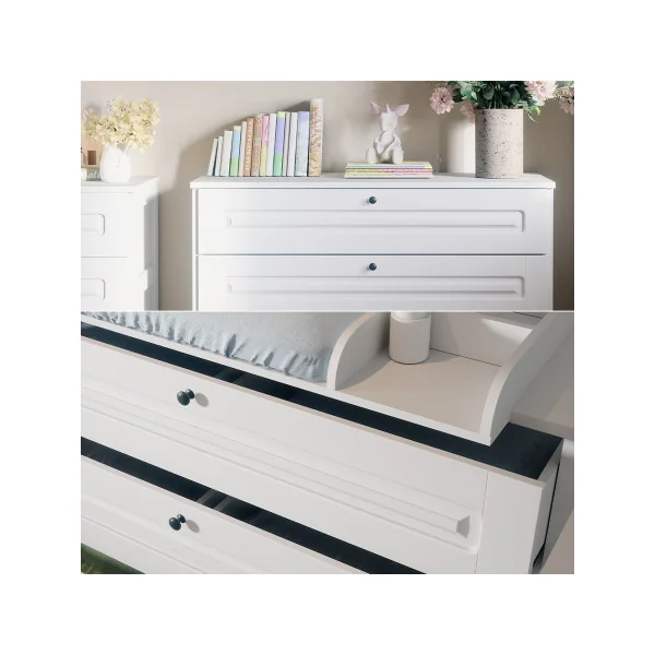 Commode à Langer Blanche 3 Tiroirs Table Langer Blanc Plan à Langer Amovible