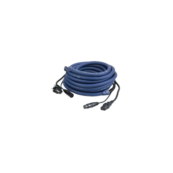 CORDON HYBRIDE DMX POWER MALE/XLR MALE - IEC FEMELLE/XLR FEMELLE 10 METRES