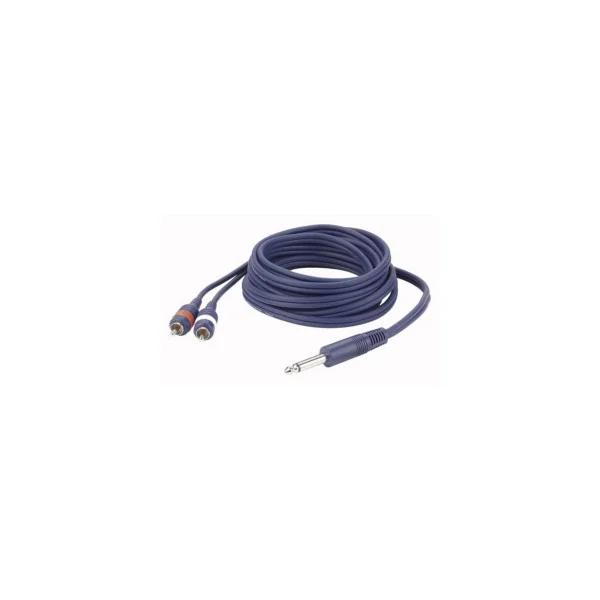 CORDON JACK 6.35 MALE MONO / 2 RCA MALE 1,50 METRE