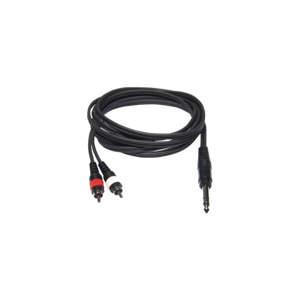 CORDON JACK 6,35 MALE STEREO / 2 RCA MALE 1,50 METRE