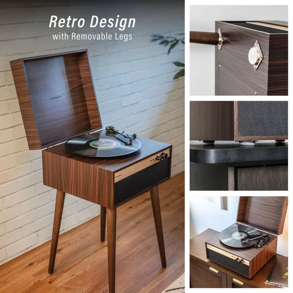 Crosley Jasper retro Pladespiller, Valnød