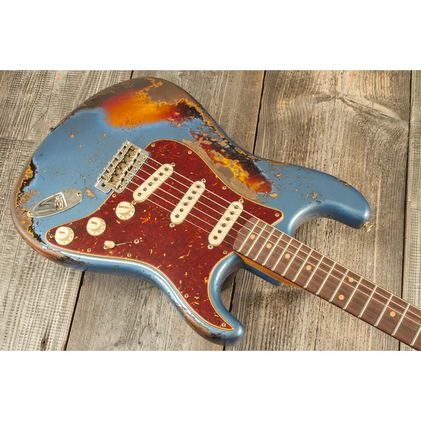 Custom Shop 1960 Stratocaster #CZ580908 - super heavy relic lake placid blue o. 3-color sunb