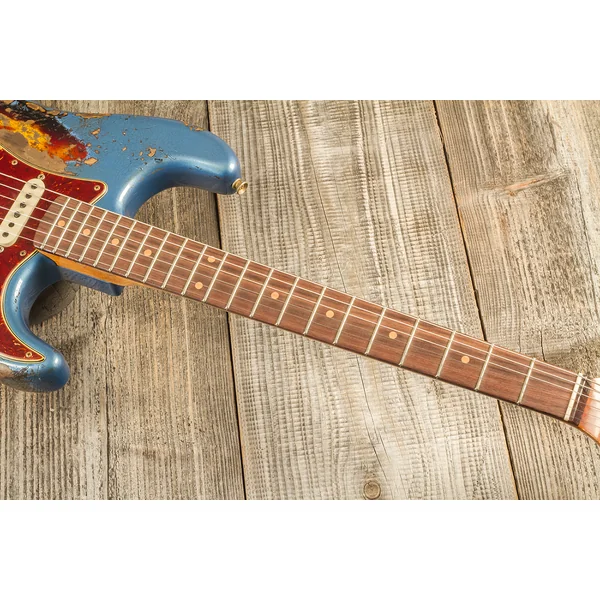 Custom Shop 1960 Stratocaster #CZ580908 - super heavy relic lake placid blue o. 3-color sunb