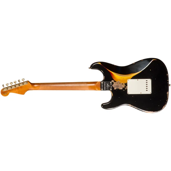 Custom Shop 1961 Stratocaster #CZ580527 - super heavy relic black o. 3-color sunburst
