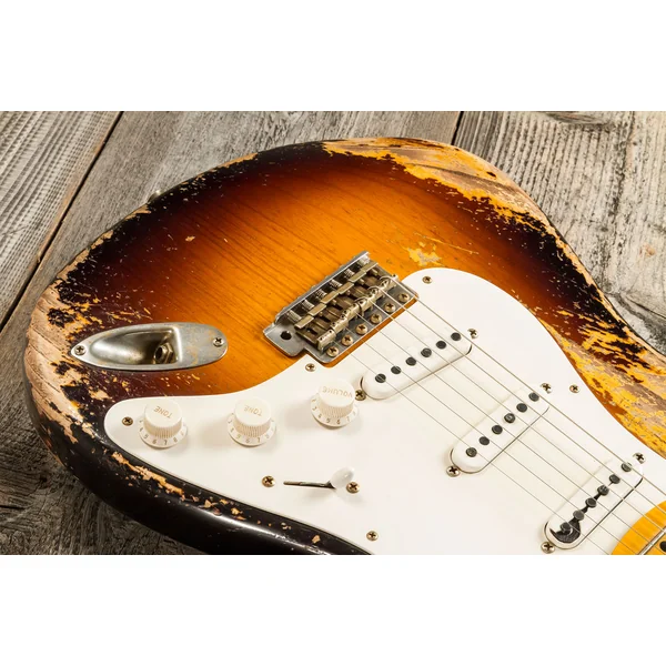 Custom Shop 70th Anniversary 1954 Stratocaster Masterbuilt Andy Hicks #4681 - super heavy relic 2-color sunburst