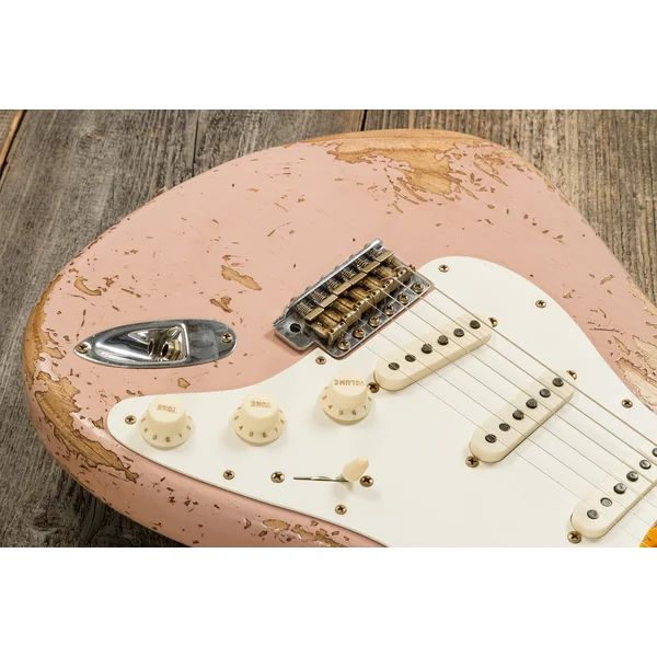 Custom Shop Red Hot Stratocaster #CZ579150 - super heavy relic dirty shell pink