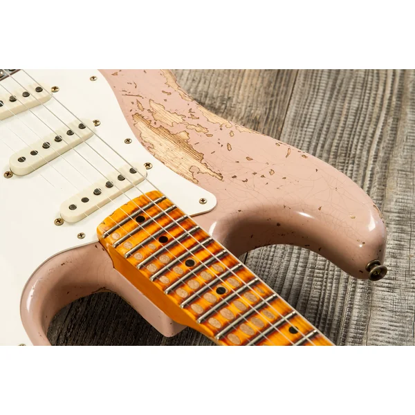 Custom Shop Red Hot Stratocaster #CZ579150 - super heavy relic dirty shell pink