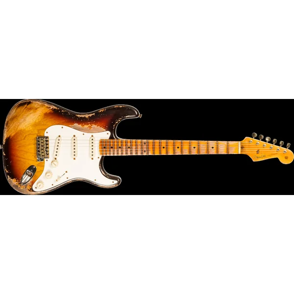 Custom Shop Red Hot Stratocaster #CZ580650 - super heavy relic chocolate 3-color sunburst