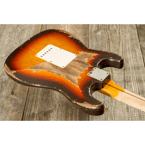 Custom Shop Red Hot Stratocaster #CZ580650 - super heavy relic chocolate 3-color sunburst