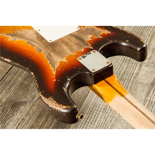 Custom Shop Red Hot Stratocaster #CZ580650 - super heavy relic chocolate 3-color sunburst