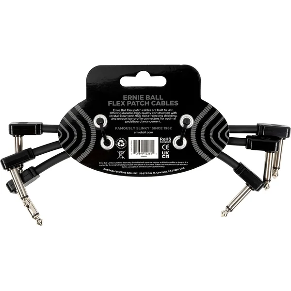 Câble de patch Flex 15cm - Pack de 3 Noir