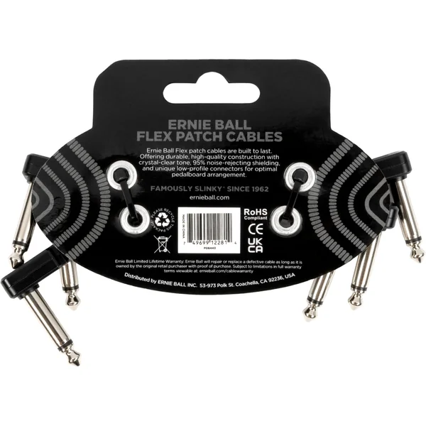 Câble de patch Flex 7,5cm - Pack de 3 Noir