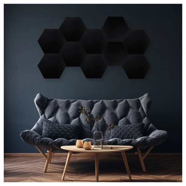DNA AM3 BK Akustikpaneler 10 stk Sort Hexagon
