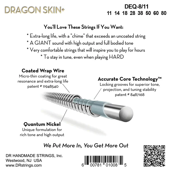 DRAGON SKIN+ Core Technology Coated Wrap 10-75 - 8-string set