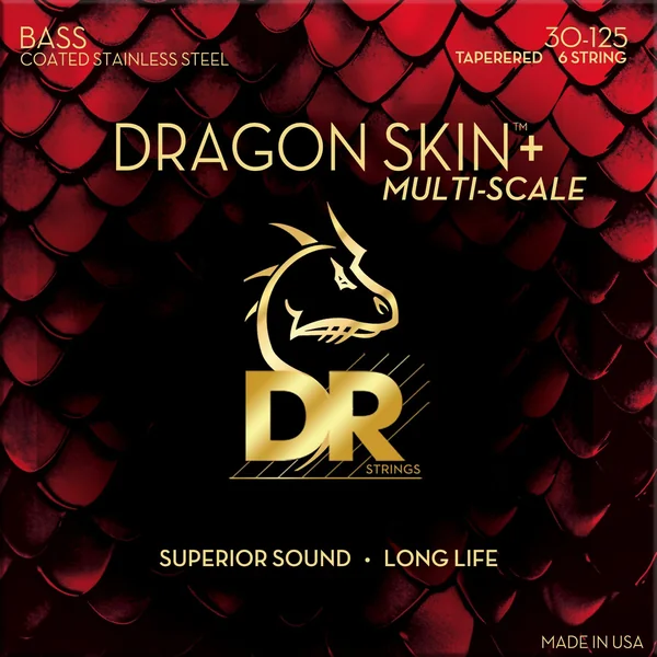 DRAGON SKIN+ Core Technology Coated Wrap 30-125 Tapered Multi-Scale - set of strings
