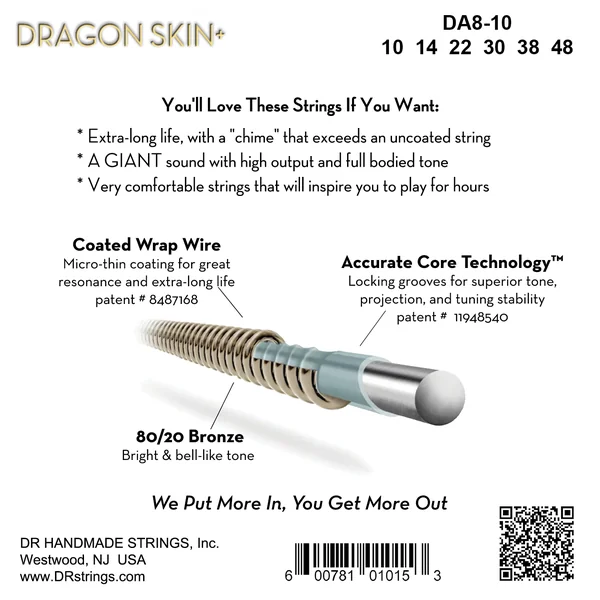 DRAGON SKIN+ Core Technology Coated Wrap 80/20 10-48 - set of strings