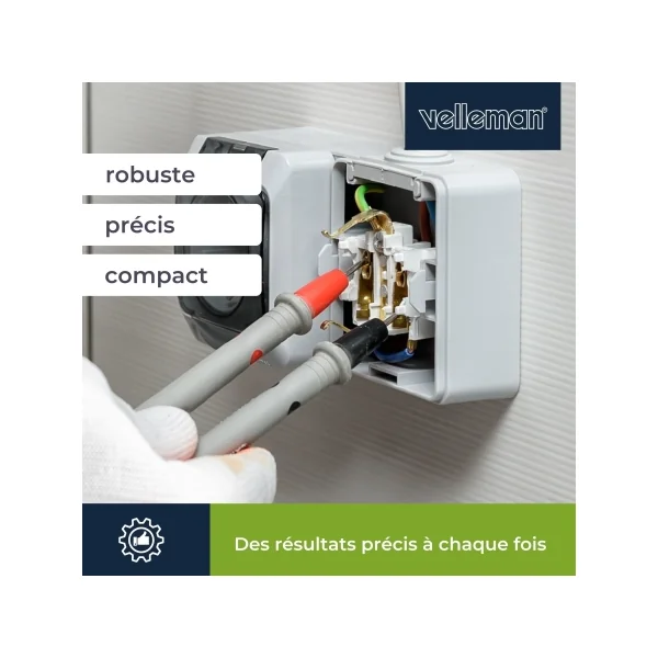DVM020 Velleman - Multimetre, Tension, courant, résistance, continuité et température