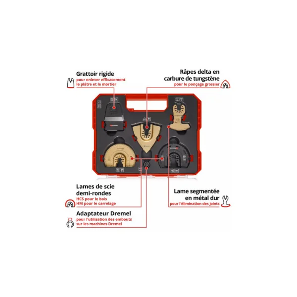EINHELL Coffret XL Mutiltools x10 pièces