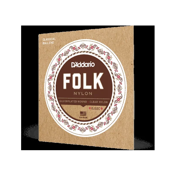 EJ32C Folk Nylon Ball End Silver Wound - set of strings