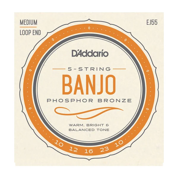 EJ55 5-String Banjo Phosphor Bronze 10-23 - jeu de 6 cordes
