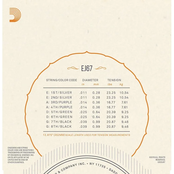 EJ67 Mandoline Light 11 - 39 - jeu de 6 cordes