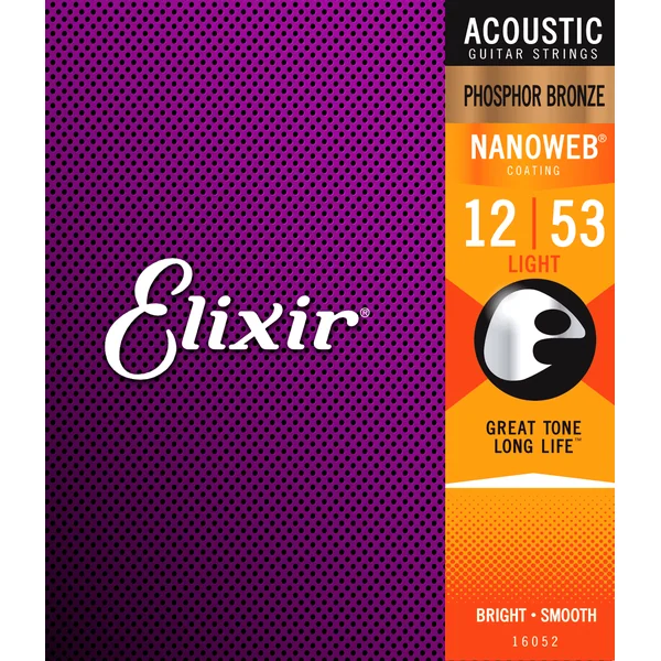 Elixir Nanoweb Phosphor Bronze Cordes de Guitare (Light, 12-53)