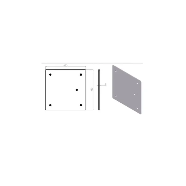 EMBASE LEGERE DE SOL SANS KIT JONCTION 350 X 350 X 6 MM / 3KG ASD