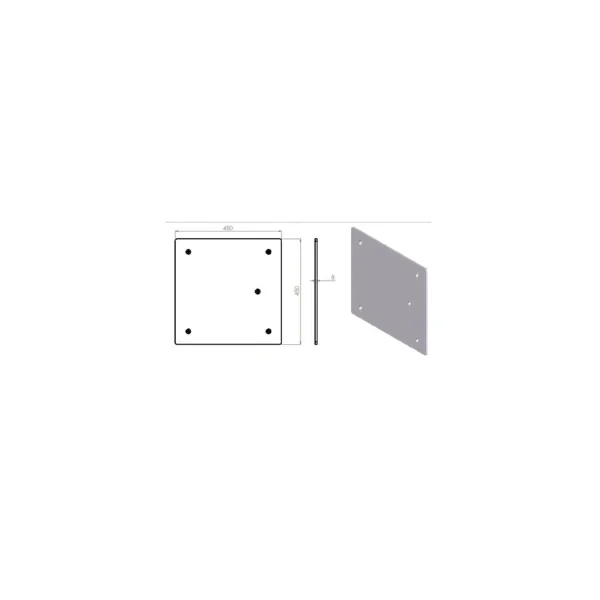 EMBASE LEGERE DE SOL SANS KIT JONCTION 350 X 350 X 6 MM / 3KG ASD