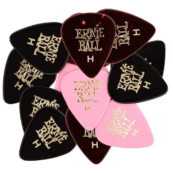 Ernie Ball EB-9180 Médiators en cellulose Heavy, mixtes, lot de 12
