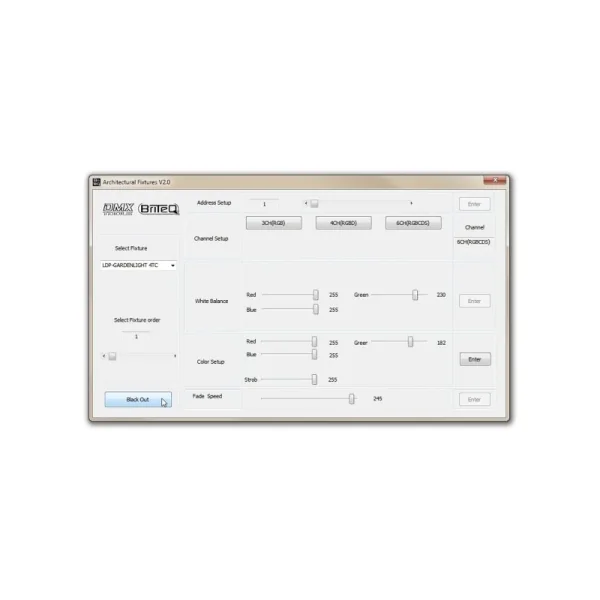 Firmware Updater Briteq - interface USB permettant la mise à jour des projecteurs DMX compatibles