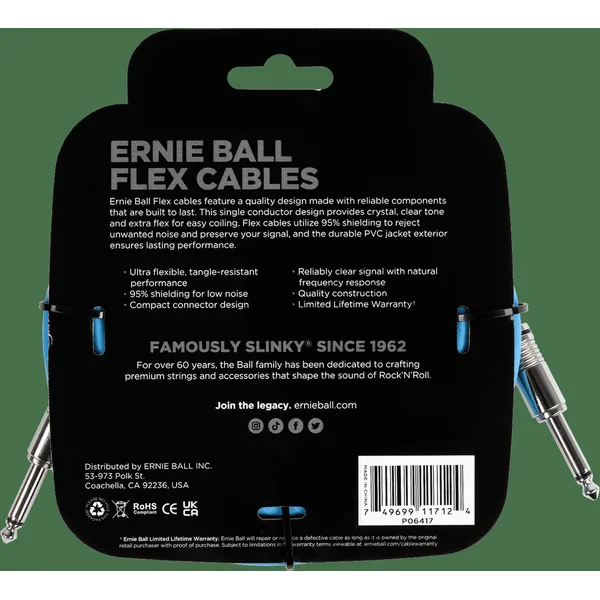 FLEX CABLE JACK 6M - BLEU