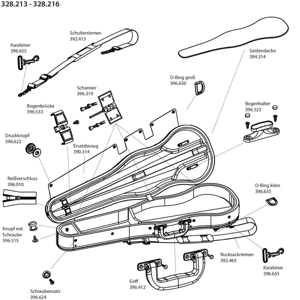 GEWA Shoulder carrying straps Form shaped violin/viola case - Shoulder strap, 1 piece