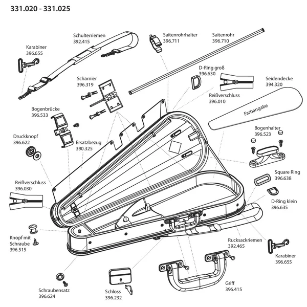 GEWA Shoulder carrying straps Form shaped violin/viola case - Shoulder strap, 1 piece