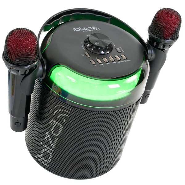 Ibiza Karaoke Anlæg m. Bluetooth og 2 Microphones (Noir)