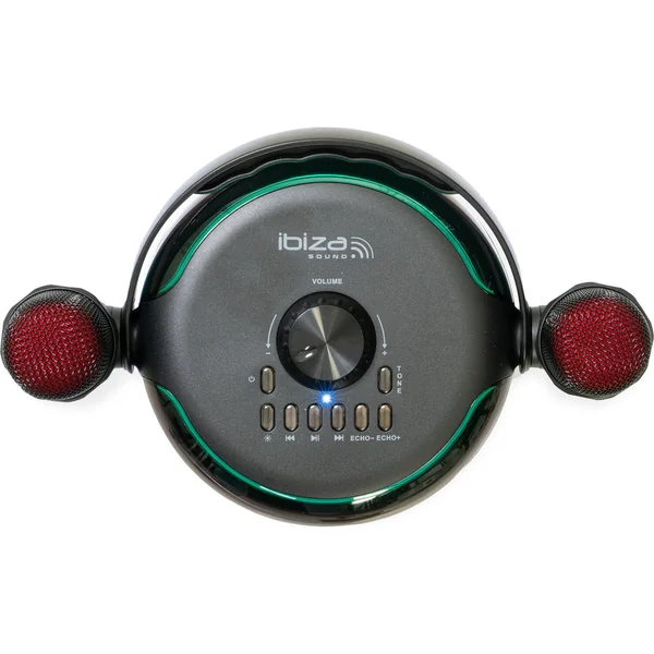 Ibiza Karaoke Anlæg m. Bluetooth og 2 Microphones (Noir)