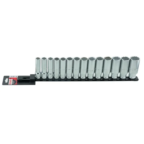 Jeu de 14 Douilles Longues 12 Pans 1/2″ sur Rack - MOB