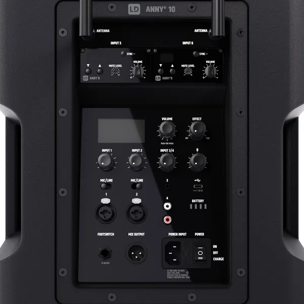 LD Systems ANNY® 10 BPH 2 B8 - Système PA Bluetooth® portable 10" sur batterie avec mixer et 2x micros serre-tête (incl. bodypacks)