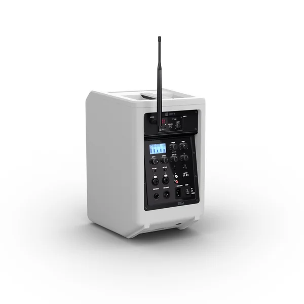 LD Systems ANNY® 8 HHD B5 W - Enceinte PA Bluetooth® portable sur batterie avec mixer et 1x micro main sans fil, blanc pur