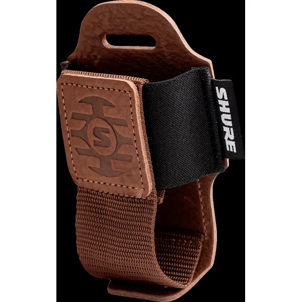 Leather pouch brown for wireless pocket transmitter