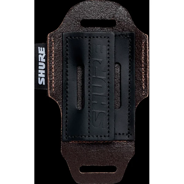 Leather pouch brown for wireless pocket transmitter