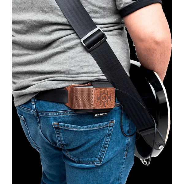 Leather pouch brown for wireless pocket transmitter