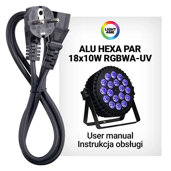 LIGHT4ME ALU HEXA PAR 18x10W RGBWA-UV LED PAR