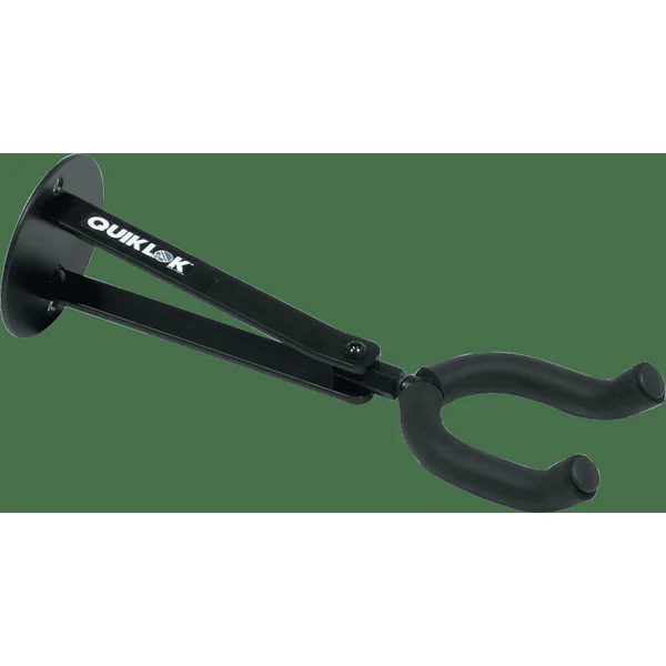 Long guitar wall mount with fork - black