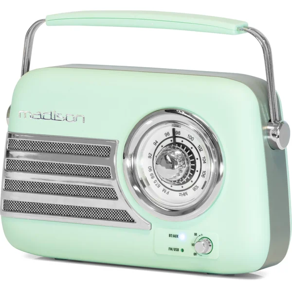 Madison Radio Rétro avec Bluetooth et FM (Menthe Mat)