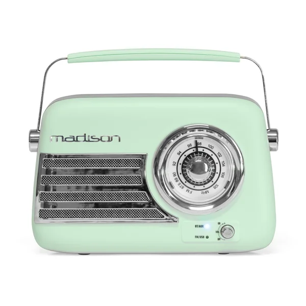 Madison Radio Rétro avec Bluetooth et FM (Menthe Mat)