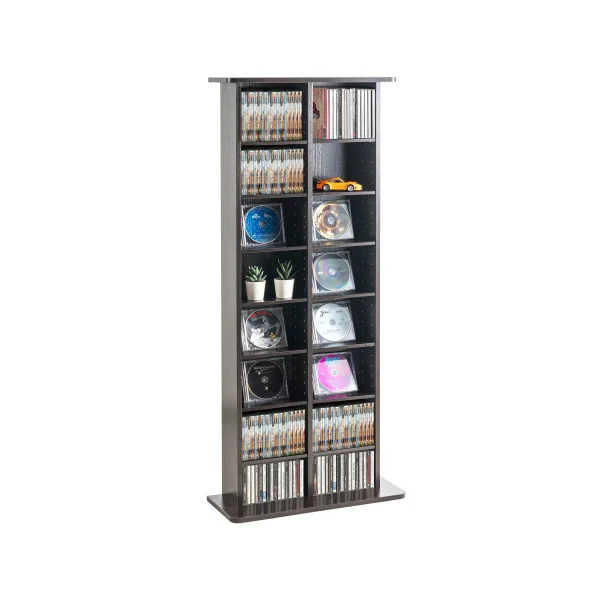 Meuble de Rangement Multimédia Expresso 14 Etagères Réglables CD DVD Livres Etagère