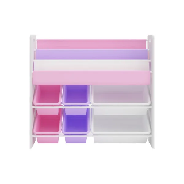 Meuble Rangement Jouets 6 Bacs Thème Licornes Meuble Enfant Bibliothèque Enfant