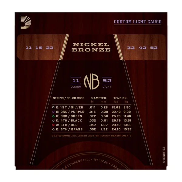 NB1152 Acoustic Nickel Bronze Set 11-52 - jeu de 6 cordes