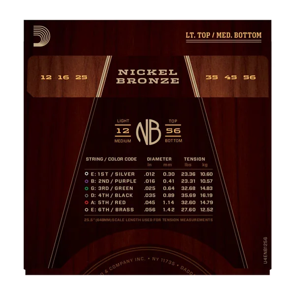 NB1256 Acoustic Nickel Bronze Set 12-56 - jeu de 6 cordes
