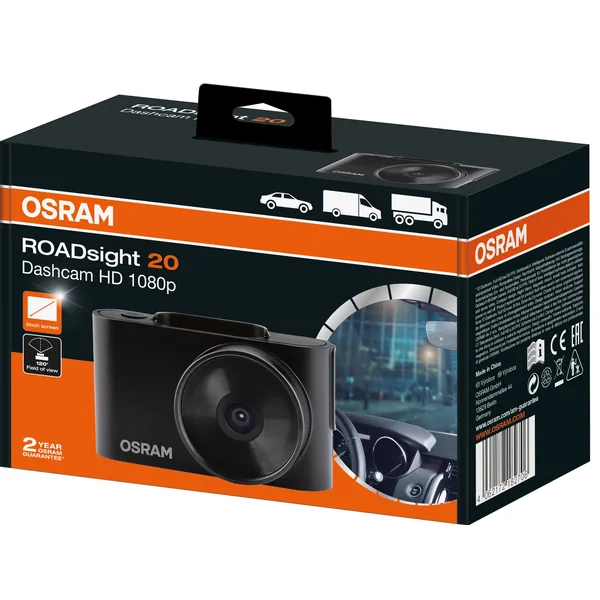 OSRAM ROADsight 20 Bilkamera – Full HD 1080p Dashcam med 120° vidvinkel